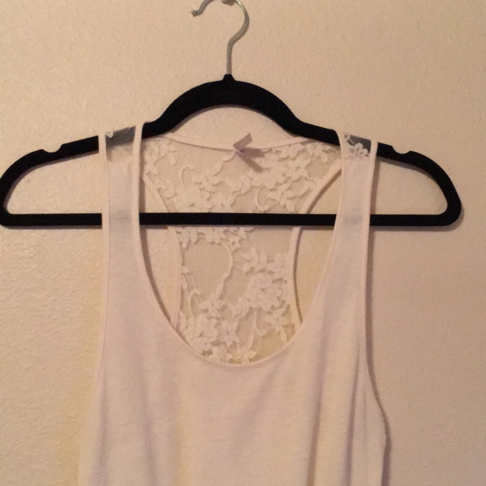 🤍 Max Rave Off-White Lace Racerback Tank Top | Size Large 🤍 - Picture 4 of 8